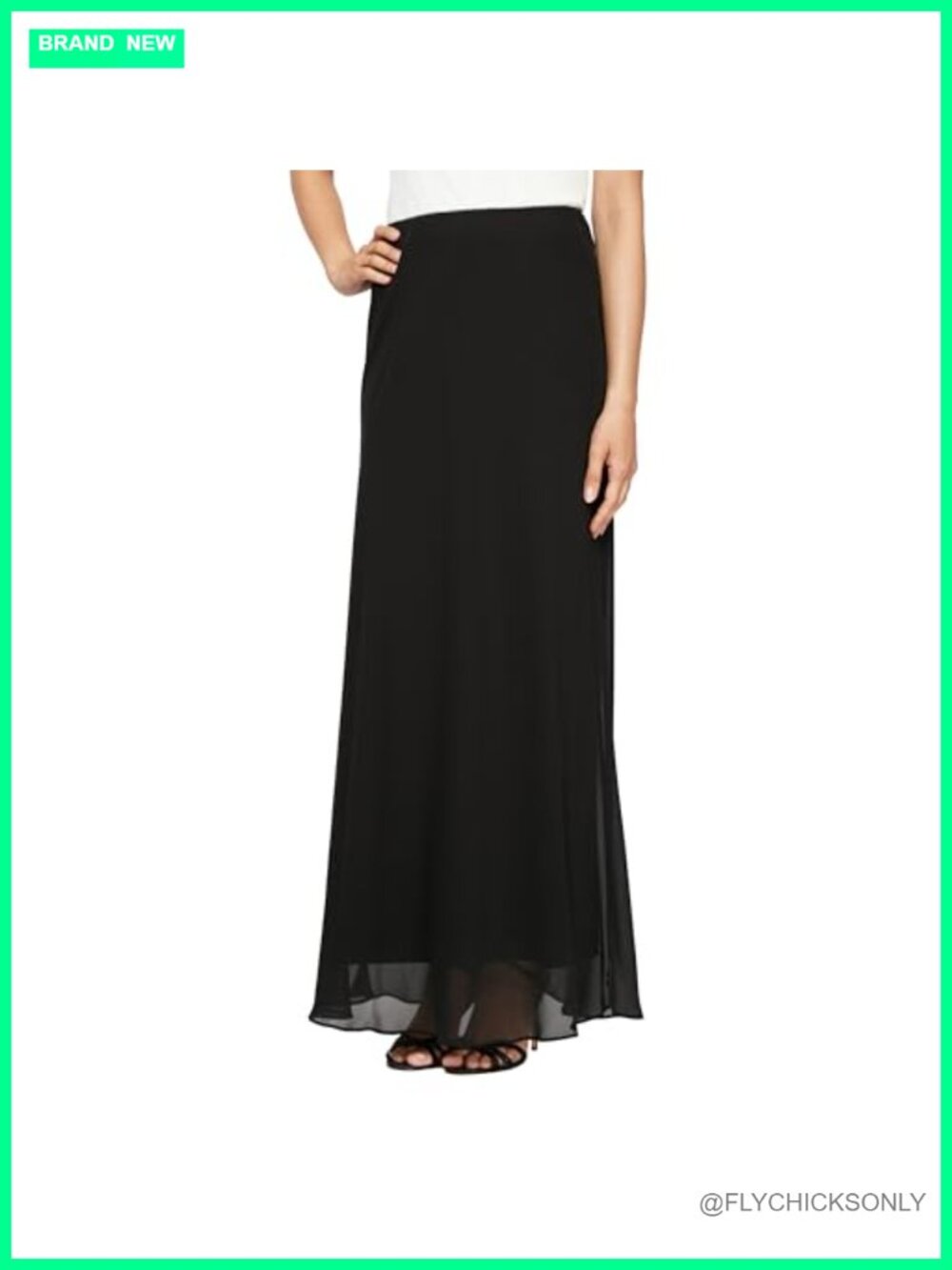 Formal A-Line Maxi Skirt Flowy Chiffon Pleated Evening